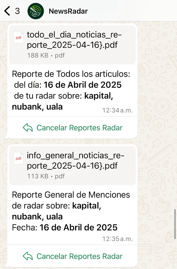 Notificaciones movil y WhatsApp